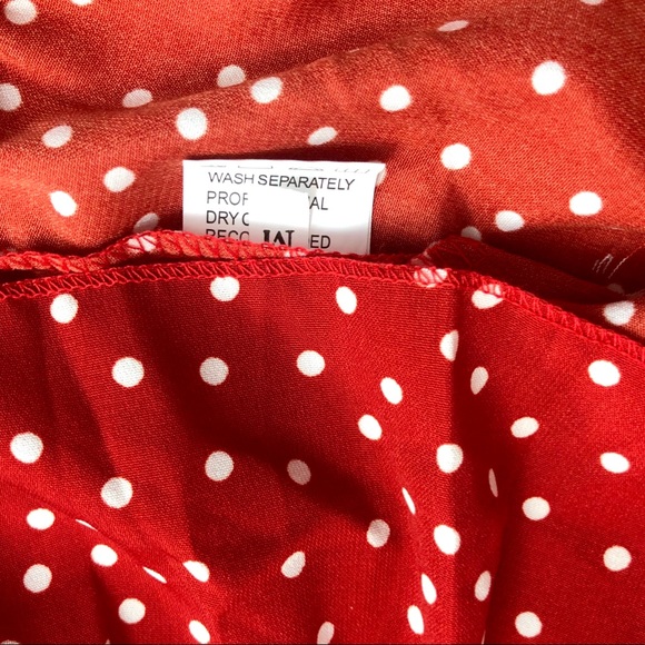 Polka Dot Long Sleeve V-neck Ruffled Dress - Picture 5 of 8